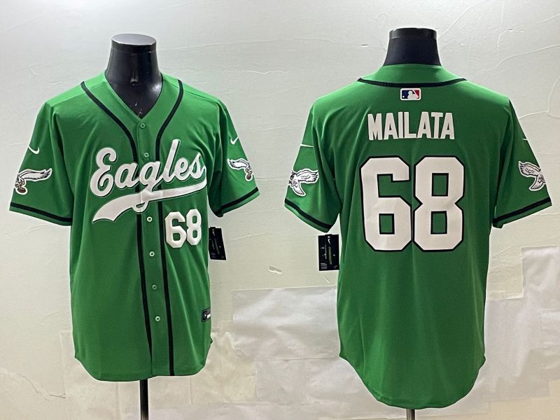 Men Philadelphia Eagles 68 Mailata Green three generations Jointly Name 2025 Nike Limited NFL Jersey style 11